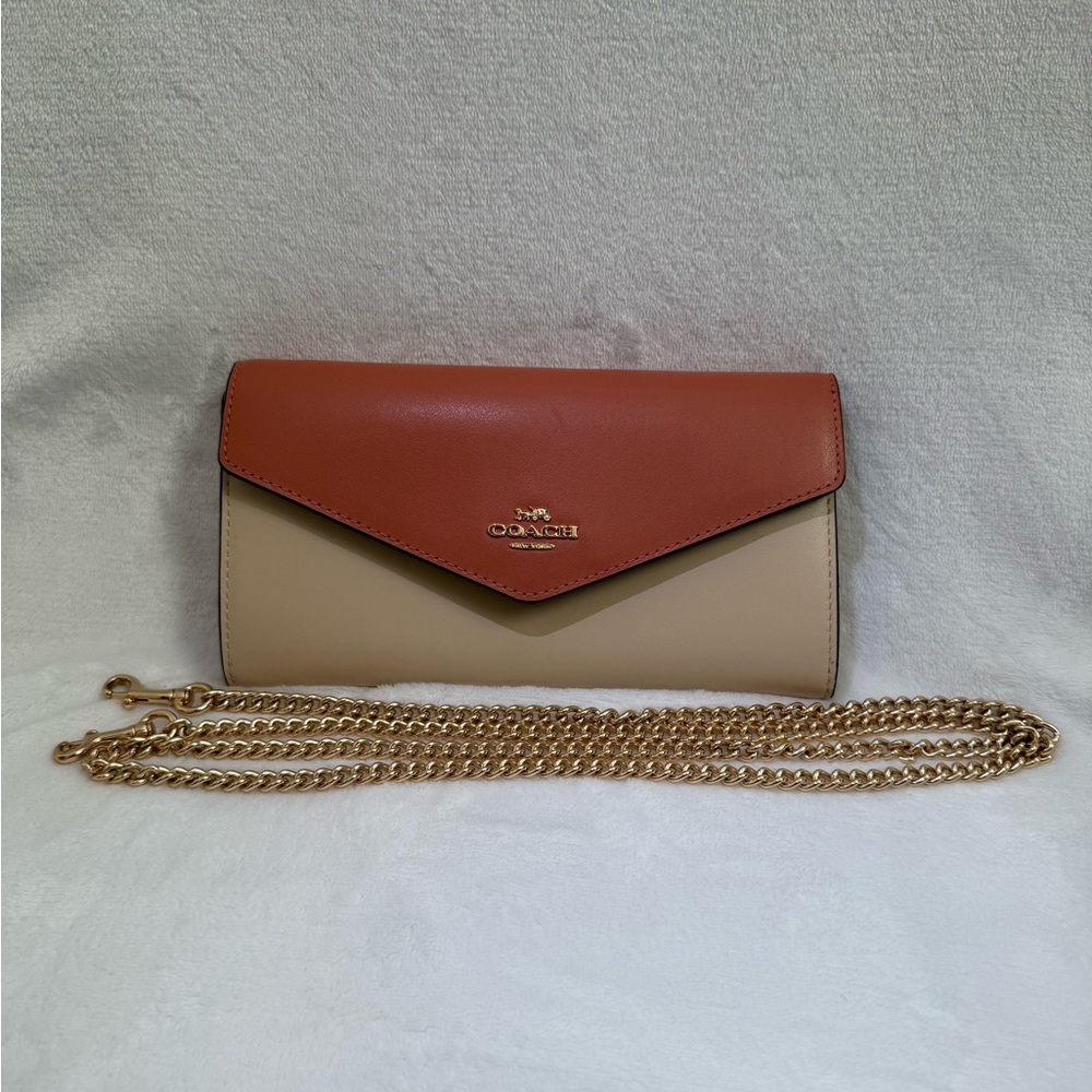 Coach Envelope Chain Wallet in Colorblock